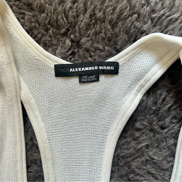 Tricot Alexander Wang Womens Sheer Raceback Knit Tank Top - Picture 8 of 9